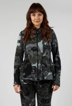 Hooded Jersey Jacket in Multicolour