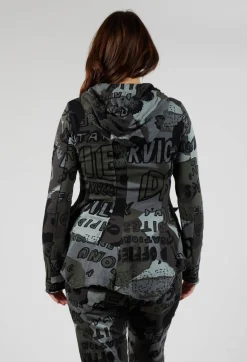 Hooded Jersey Jacket in Multicolour