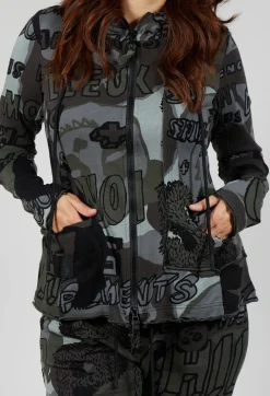 Hooded Jersey Jacket in Multicolour