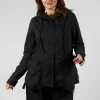 Hooded Utility Jacket in Black