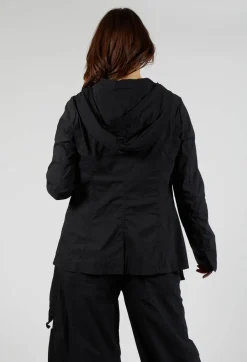 Hooded Utility Jacket in Black