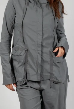 Hooded Utility Jacket in Rock