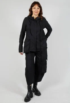 Hooded Utility Jacket in Black