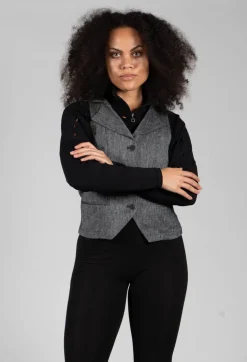 Hooded Waistcoat in Grey