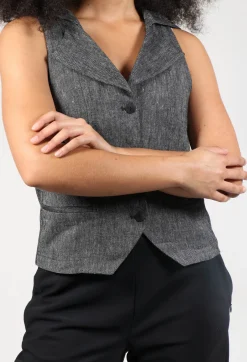 Hooded Waistcoat in Grey