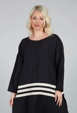 Horizontal Stripe Dress in Black