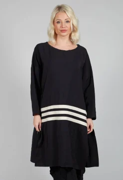 Horizontal Stripe Dress in Black