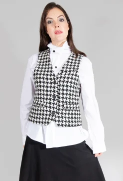 Hounds Tooth Printed Waistcoat in 1000