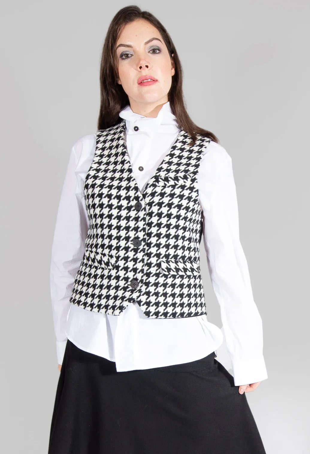 Hounds Tooth Printed Waistcoat in 1000