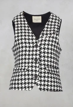 Hounds Tooth Printed Waistcoat in 1000