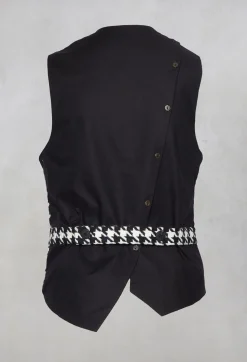 Hounds Tooth Printed Waistcoat in 1000