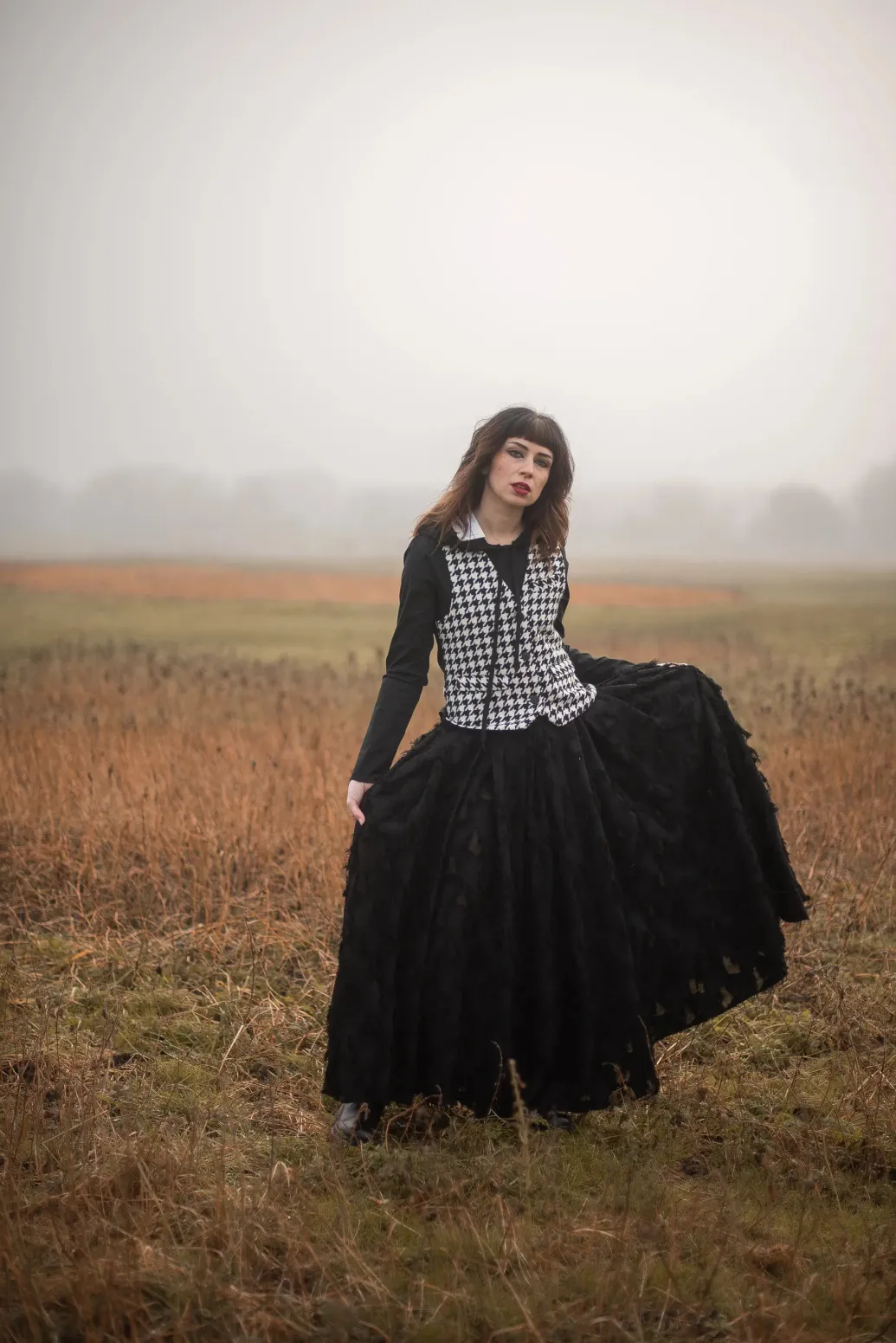 Hounds Tooth Printed Waistcoat in 1000