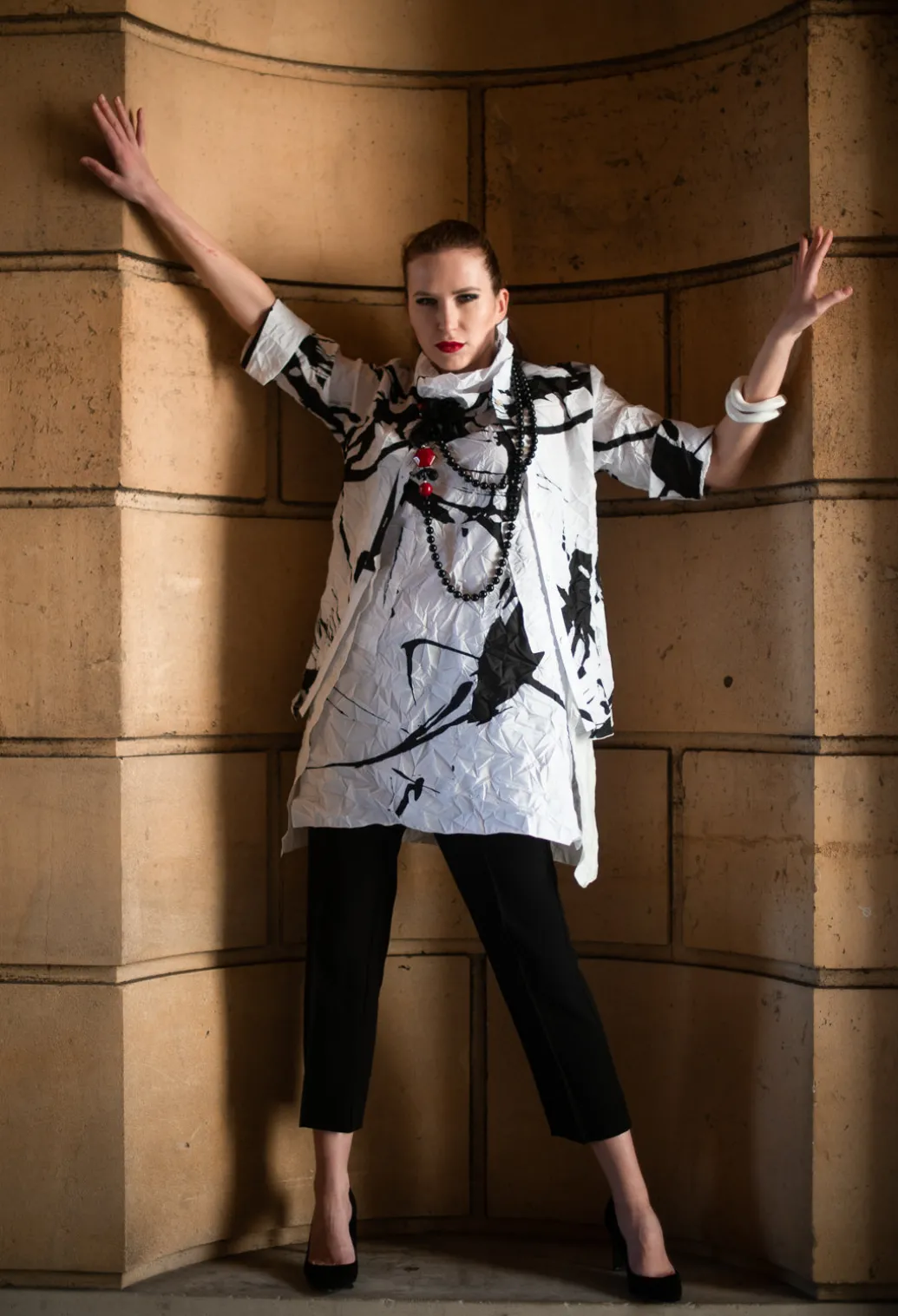 HULE Shirt in Black White Colourful