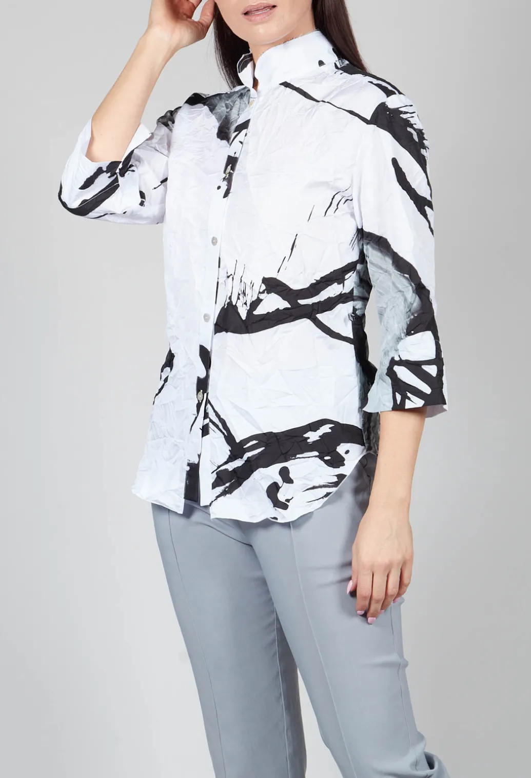 HULE Shirt in Black White Colourful