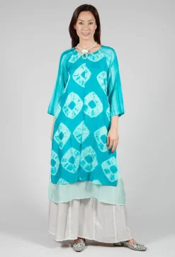 Huong Dress in Mint and Cyan