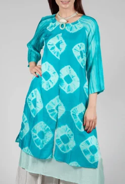 Huong Dress in Mint and Cyan