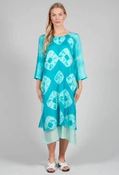 Huong Dress in Mint and Cyan