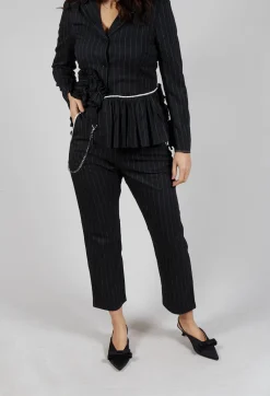 Hyper Trousers in Black Pinstripe