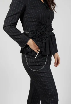 Hyper Trousers in Black Pinstripe