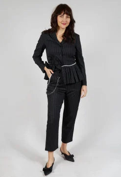 Hyper Trousers in Black Pinstripe