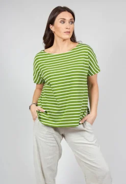 Ibisco R Stripe T-Shirt in Avocado