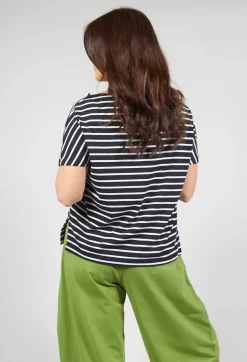 Ibisco R Stripe T-Shirt in  Nero