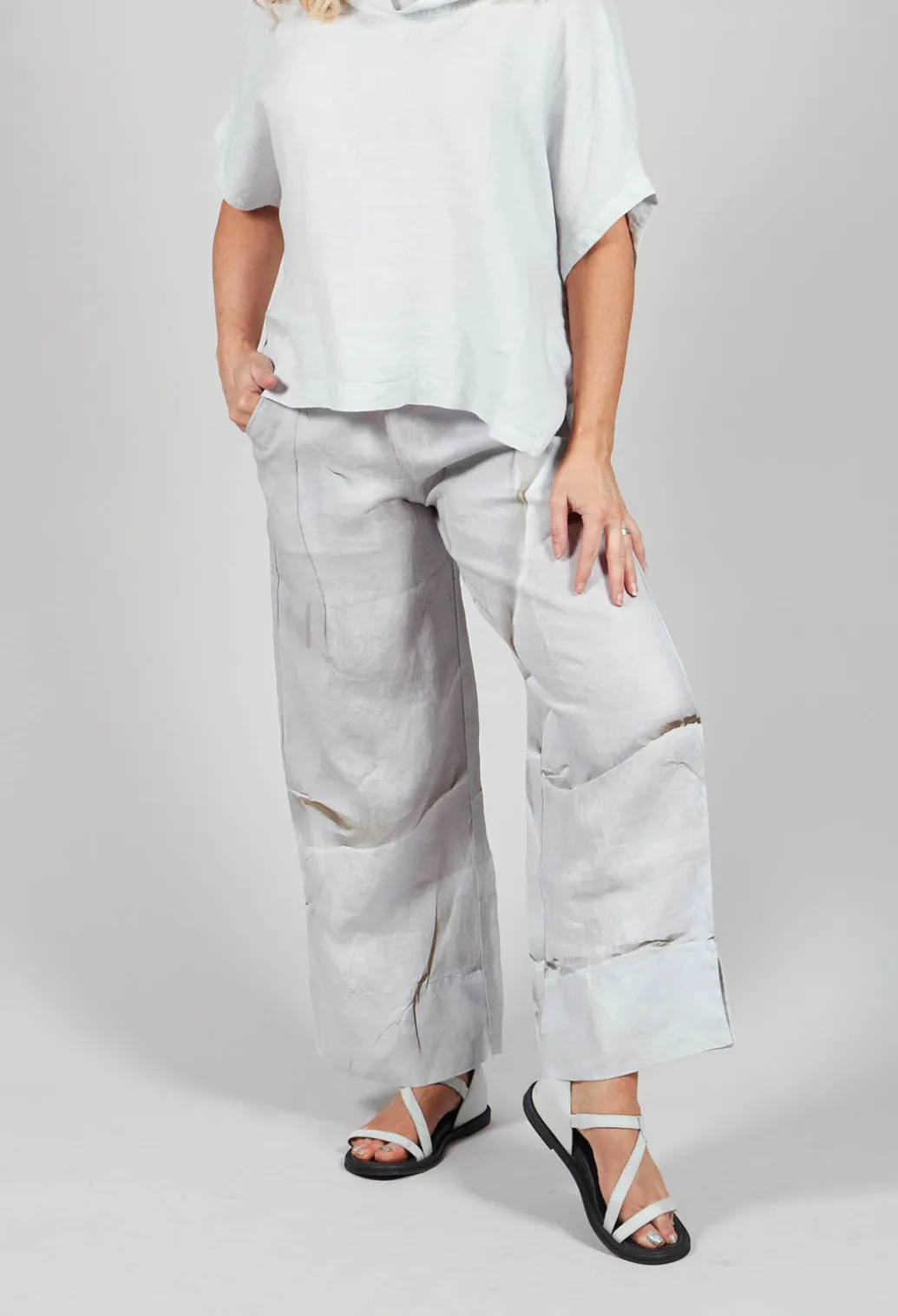 Ido Printed Trousers in Greige