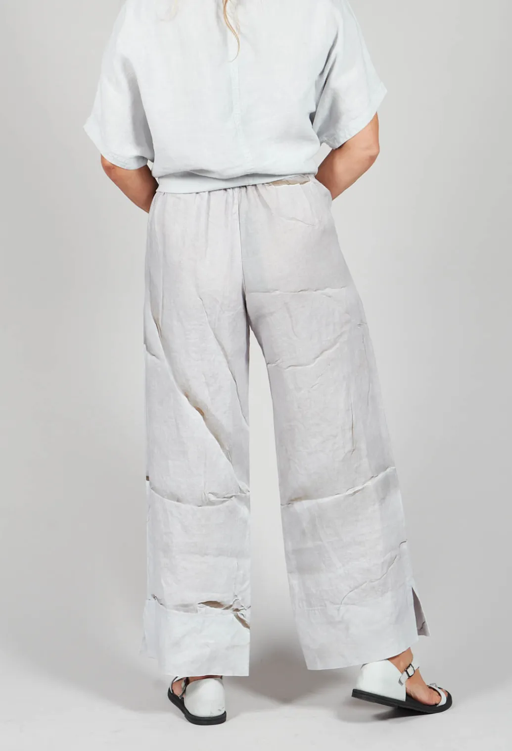 Ido Printed Trousers in Greige