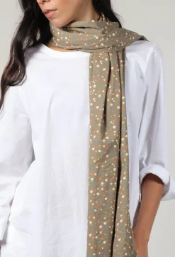 Ilona Shawl in Brown Flower Print