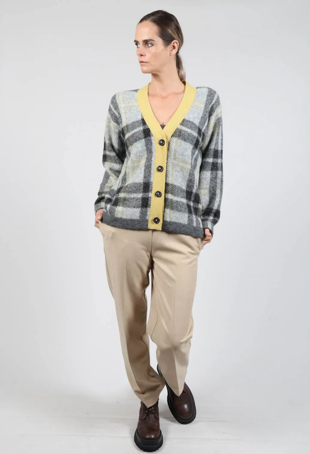 Ingrid Cardigan in Black and Yellow