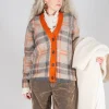 Ingrid Cardigan in Orange and Beige