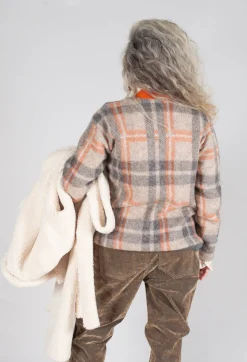 Ingrid Cardigan in Orange and Beige