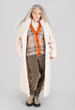 Ingrid Cardigan in Orange and Beige