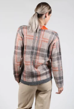 Ingrid Cardigan in Orange and Beige