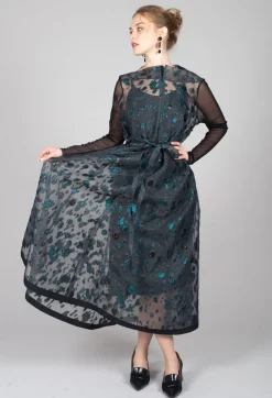 Irmo Dress In Black-Green