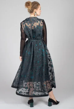 Irmo Dress In Black-Green