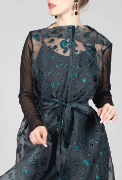 Irmo Dress In Black-Green
