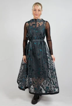 Irmo Dress In Black-Green
