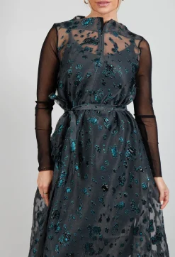 Irmo Dress In Black-Green