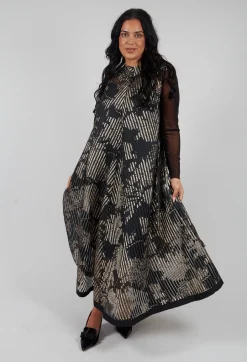 Irmo Dress in Gold-Black