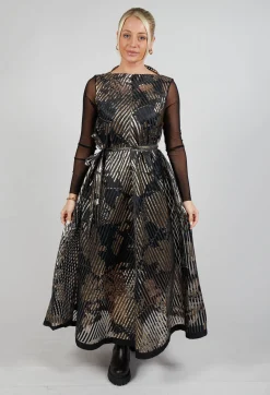Irmo Dress in Gold-Black