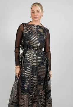 Irmo Dress in Gold-Black