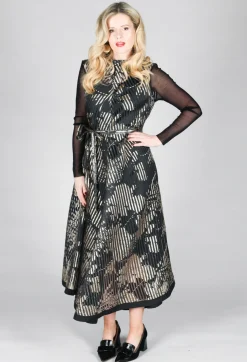 Irmo Dress in Gold-Black