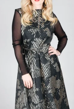 Irmo Dress in Gold-Black