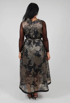 Irmo Dress in Gold-Black