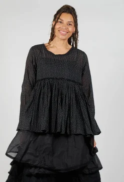 Jacinthe Top in Voile Pois Noir