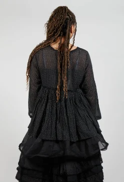Jacinthe Top in Voile Pois Noir