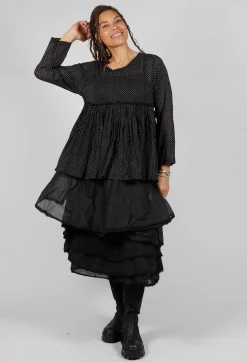 Jacinthe Top in Voile Pois Noir