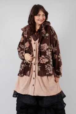 Jacket in Velour Fleur Chocolat