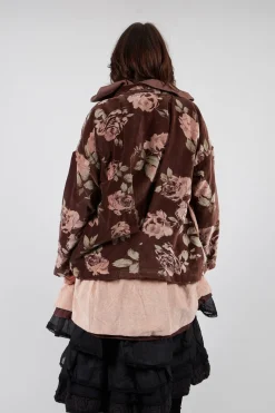 Jacket in Velour Fleur Chocolat